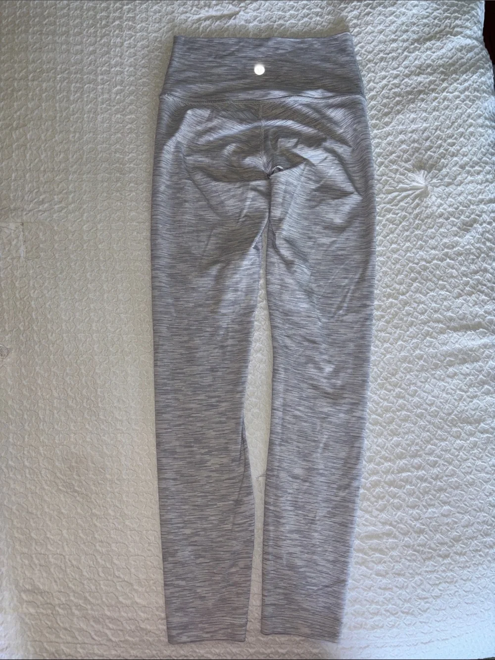 lululemon athletica Gray and White Striped Leggings
